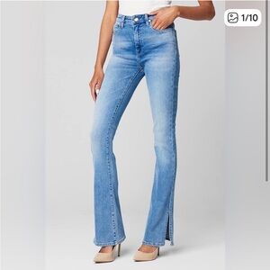 Blank NYC Hoyt High Rise Mini Flare Organic Cotton Jeans Size 26